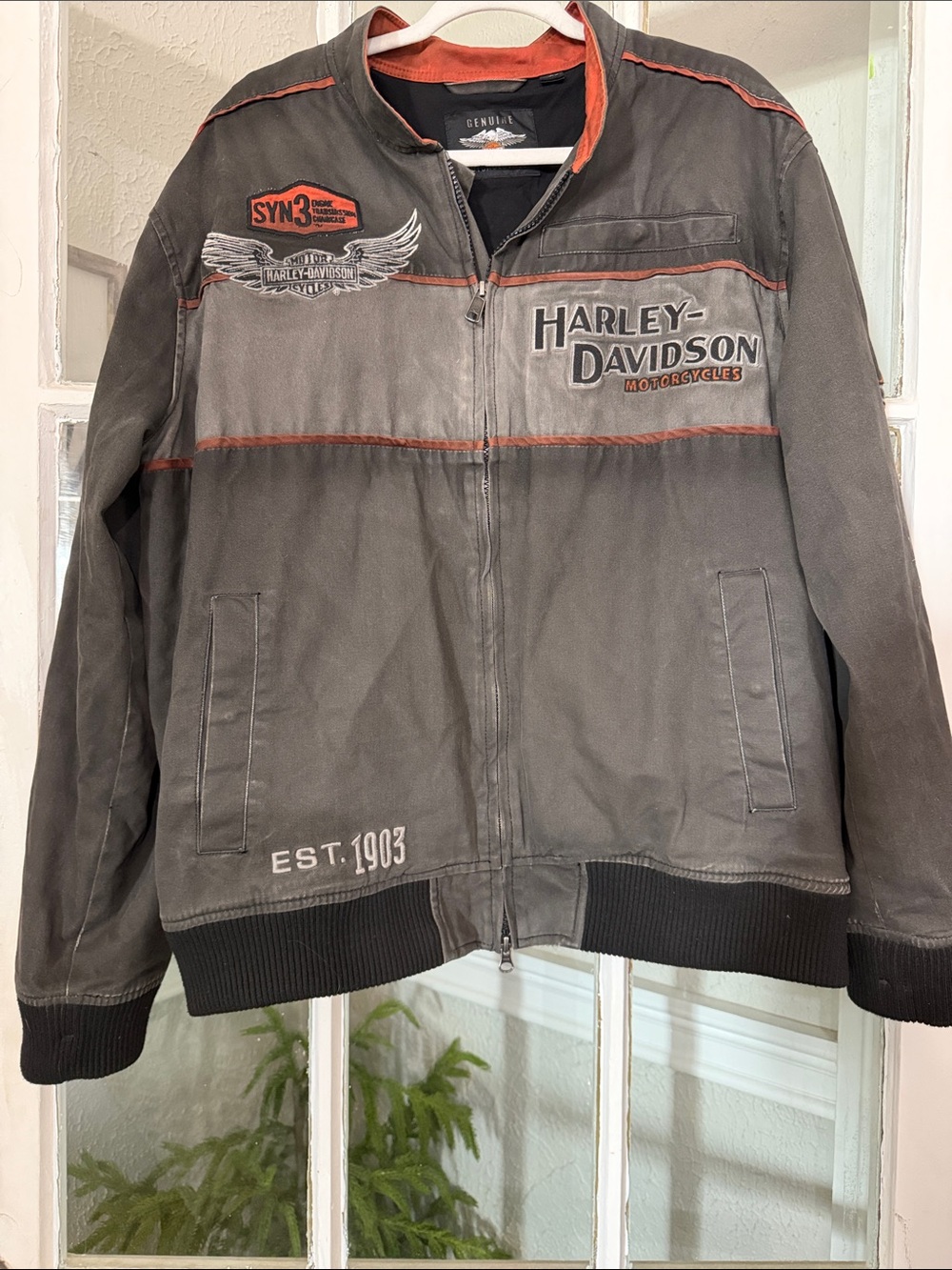 Canvas bomber jacket, Harley-Davidson Genuine MotorClothes Iron Block SYN3